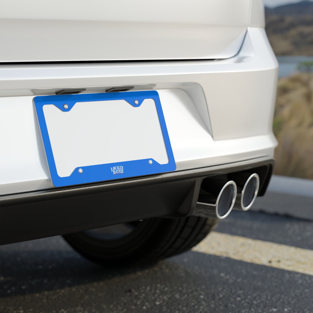 Metal License Plate Frame — 'Locally Hated' Stainless Steel Car Plate Trim