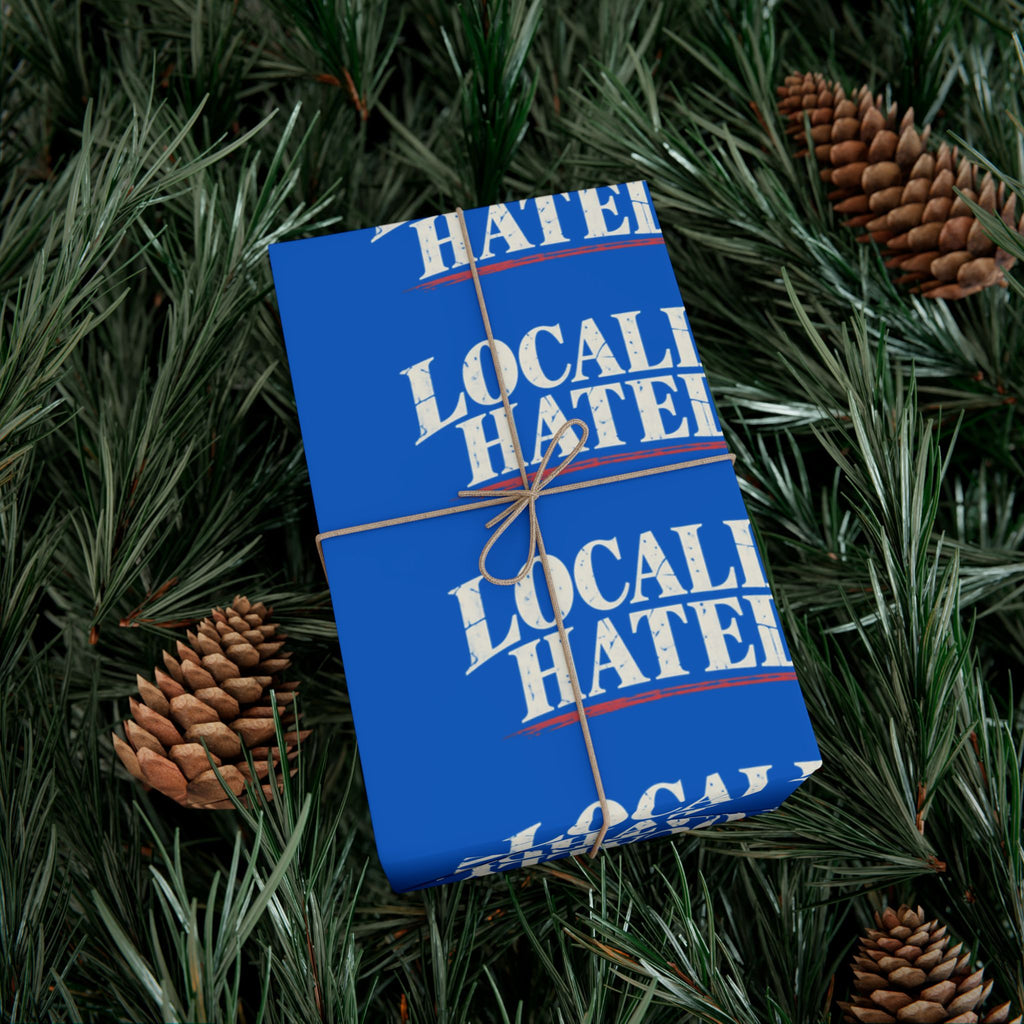 Gift Wrap Paper — "Locally Hated" Bold Blue Pattern