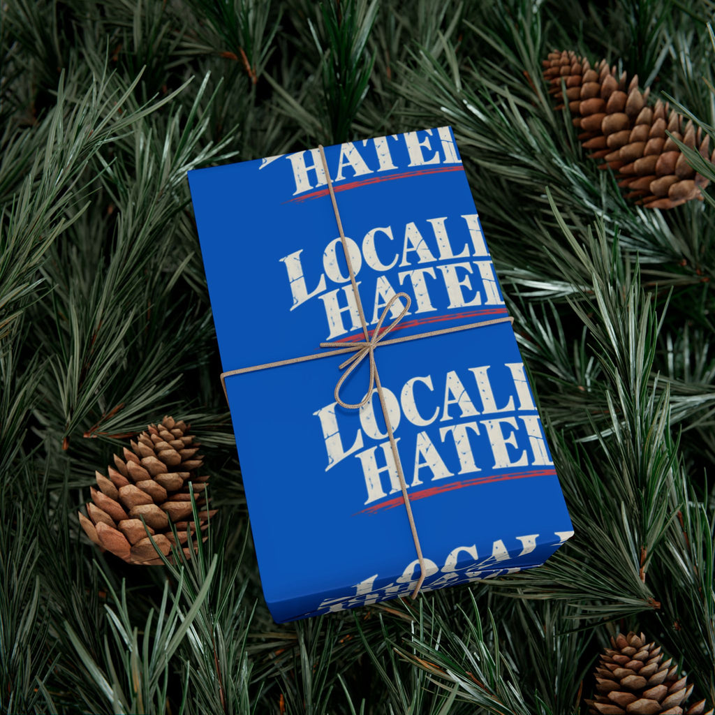 Gift Wrap Paper — "Locally Hated" Bold Blue Pattern